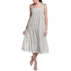Tommy Bahama Women’s Shoreline Stripe Square Neck Dress Green and White